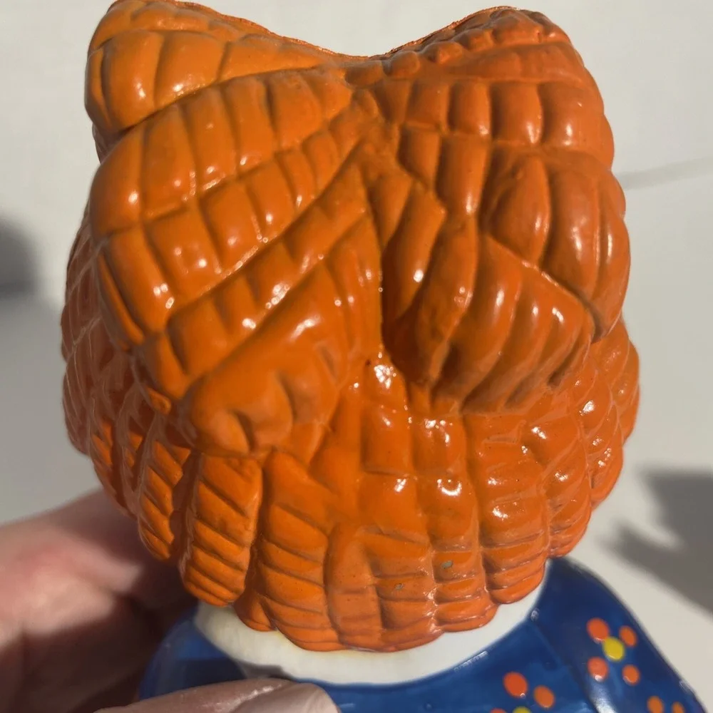 Vintage‎ Raggedy Ann Plastic Bank 1974 Bobb Merrill Co. With Stopper
